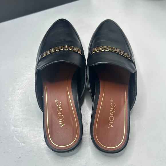 Vionic Starling Leather Mule Arch Support Black I6985L3003 Women 5M Tried On - Picture 5 of 10
